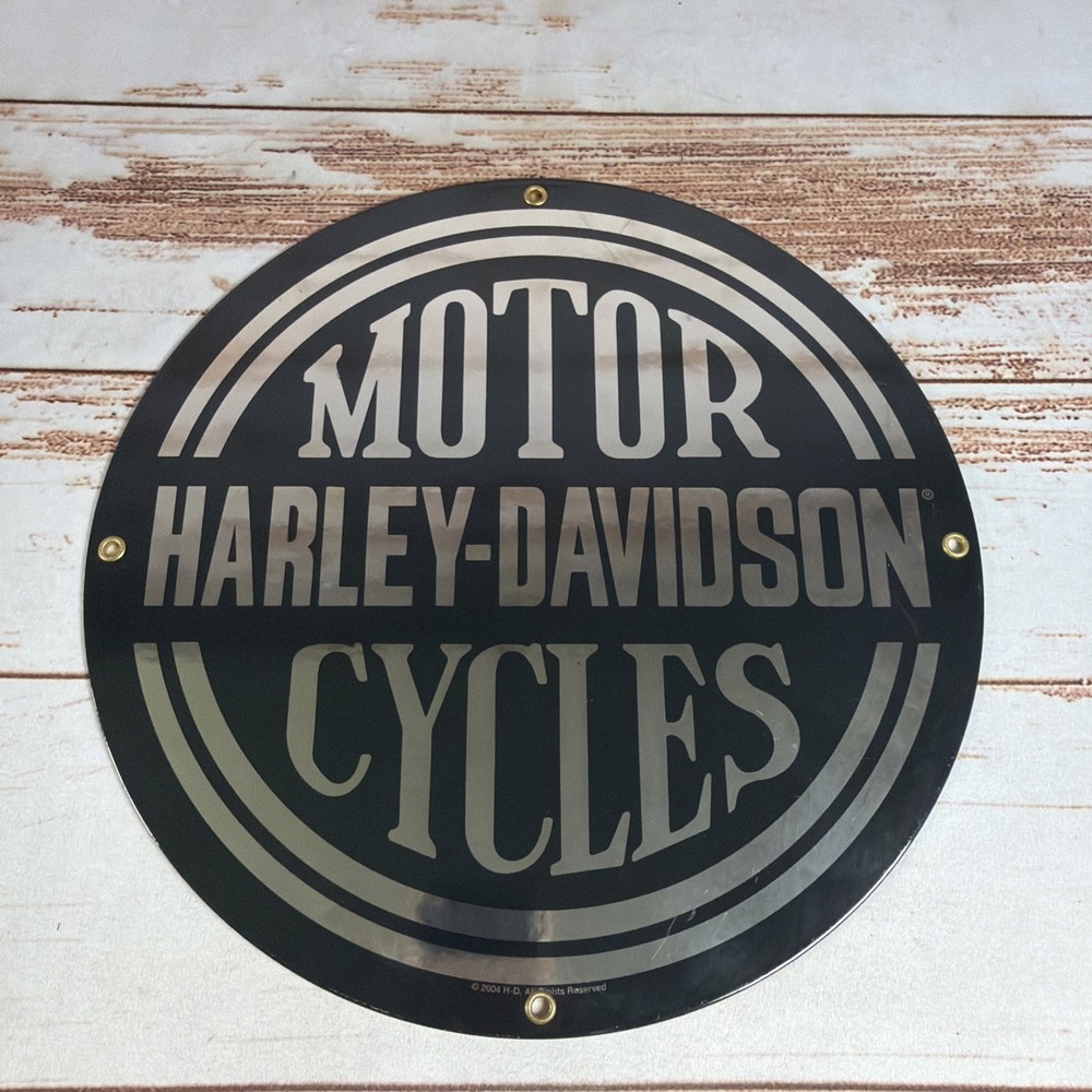 Harley Davidson Black Metal Tin Indoor Or Outdoor Sign